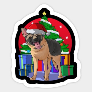 German Shepherd Christmas Sticker